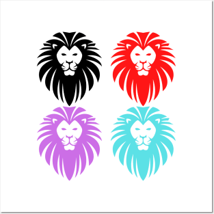 Four lion Posters and Art